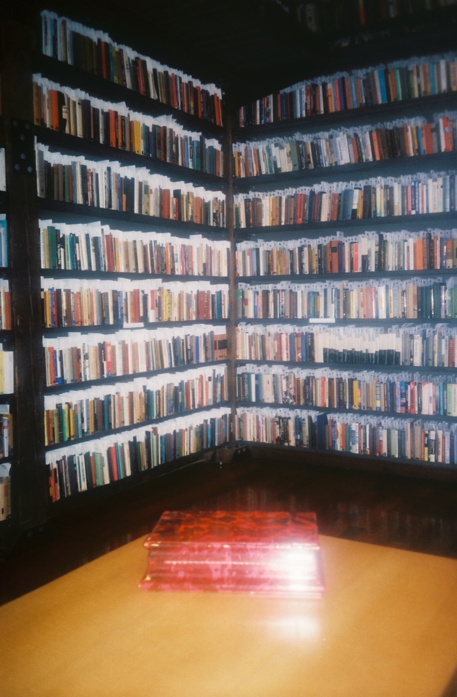 Floor-to-ceiling shelves of books at the Stony Island Arts Bank, Chicago