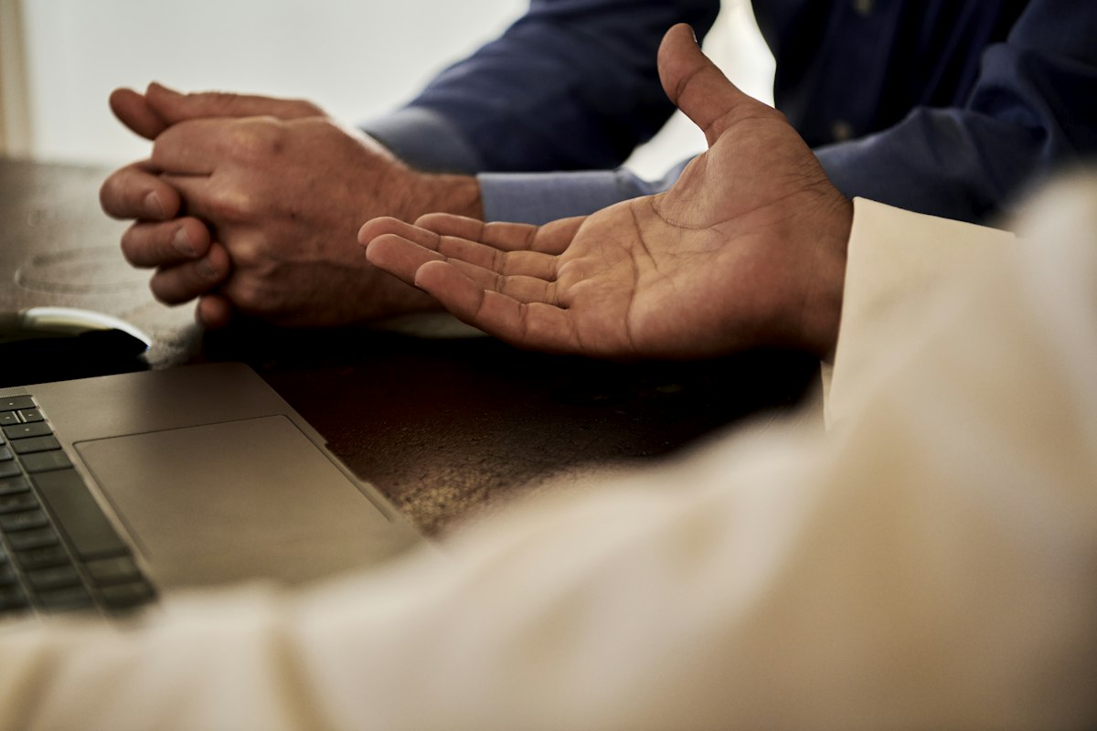 Two people shaking hands